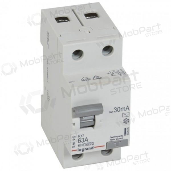 Jordfeilbryter RCD RX Legrand 402026 (AC, 63A, 2P, 30mA, 230V)
