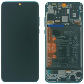 Huawei P30 Lite 48MP skjerm (blå) (Peacock Blue) (med ramme og batteri) (service pack) (original)