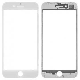 Apple iPhone 8 Plus Skjermglass med ramme (hvit) (for screen refurbishing) - Premium