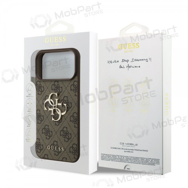 Apple iPhone 17 Pro Max deksel - Guess PU 4G Metal Logo (brun)
