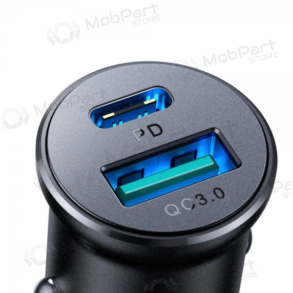 Lader automobilinis Joyroom CCN05 USB-C/USB-A 30W svart
