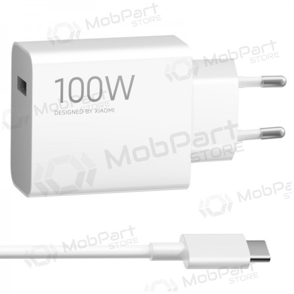 Telefonlader Xiaomi Charging Combo BHR095VEU 100 W USB-A med USB-C-kabel hvit
