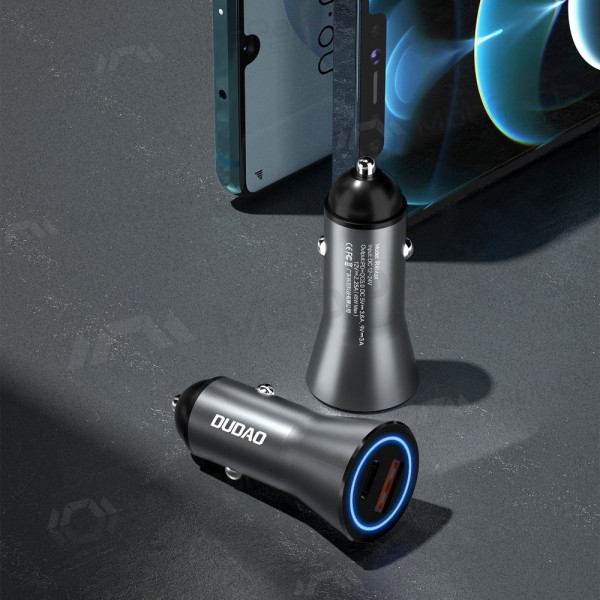 Billader Dudao R4Max 55 W USB-C + USB-A grå