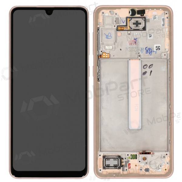Samsung Galaxy A33 5G skjerm (Peach) (med ramme) (original) Samsung Galaxy A33 5G skjerm (Peach) (med ramme) (original)