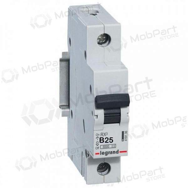Automatisk effektbryter MCB RX3 Legrand 419138 (25A, 1P, 230V, 6kA)