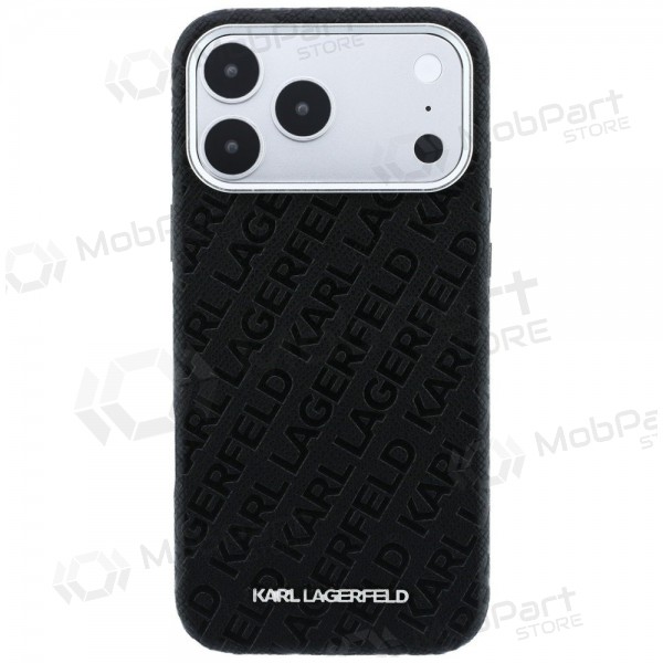 Apple iPhone 18 Pro Max deksel -Karl Lagerfeld PU Grained Allover Semi Wrap MagSafe- (svart)