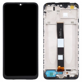 Xiaomi Redmi 9A / 9C / 9AT skjerm (svart) (med ramme) (service pack) (original)