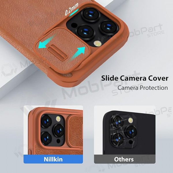 Apple iPhone 14 Plus deksel „Nillkin Leather“ (brun) Apple iPhone 14 Plus deksel „Nillkin Leather“ (brun)
