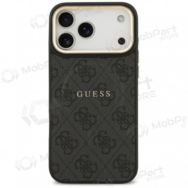 Apple iPhone 17 Pro deksel - Guess PU Leather 4G Gold Frame MagSafe (svart)