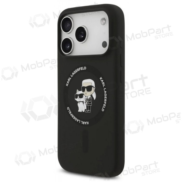 Apple iPhone 17 Pro deksel -Karl Lagerfeld Liquid Silicone Karl and Choupette MagSafe- (svart)
