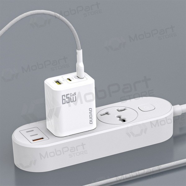 Telefonlader Dudao A28PC 45 W GaN 2x USB-C med USB-C-kabel 1 m svart