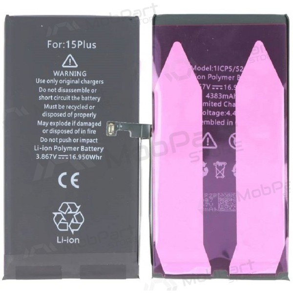 Apple iPhone 15 Plus batteri (Self-Diagnosable) (Premium)