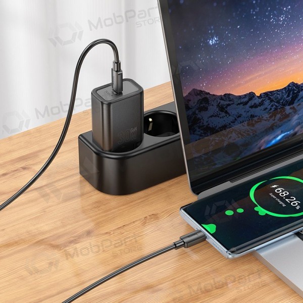 Telefonlader Hoco N62 GaN USB-C med USB-C-kabel 1 m svart