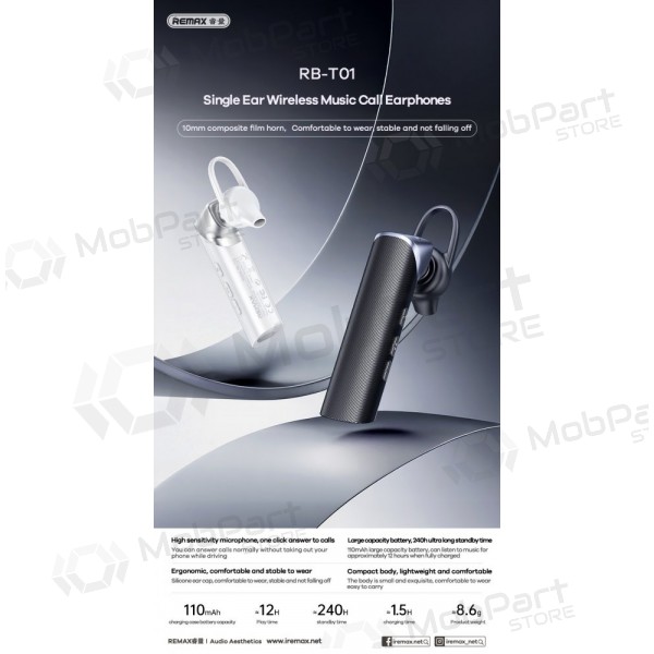 Bluetooth håndfrisett Remax RB-T01 Bluetooth svart