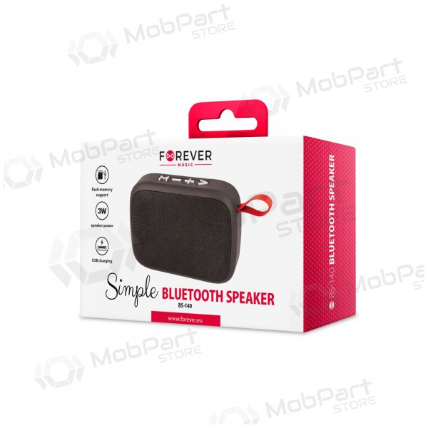 Bluetooth bærbar topphøyttaler Forever Simple BS-140 (USB, microSD) (svart)