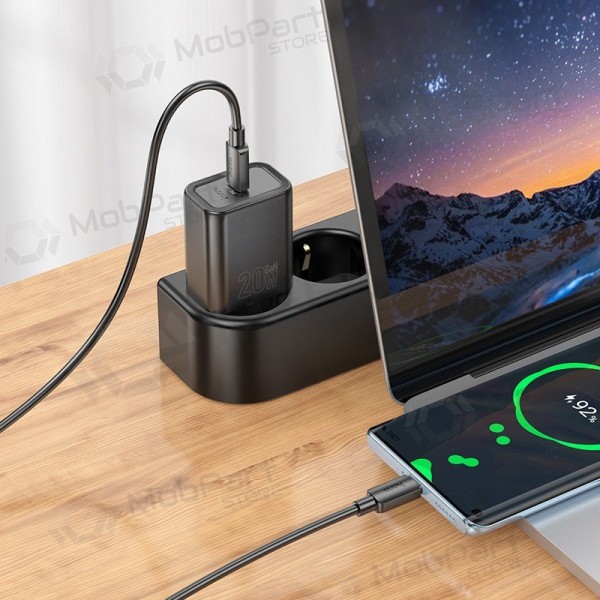 Telefonlader Hoco N60 GaN USB-C med USB-C-kabel 1 m svart