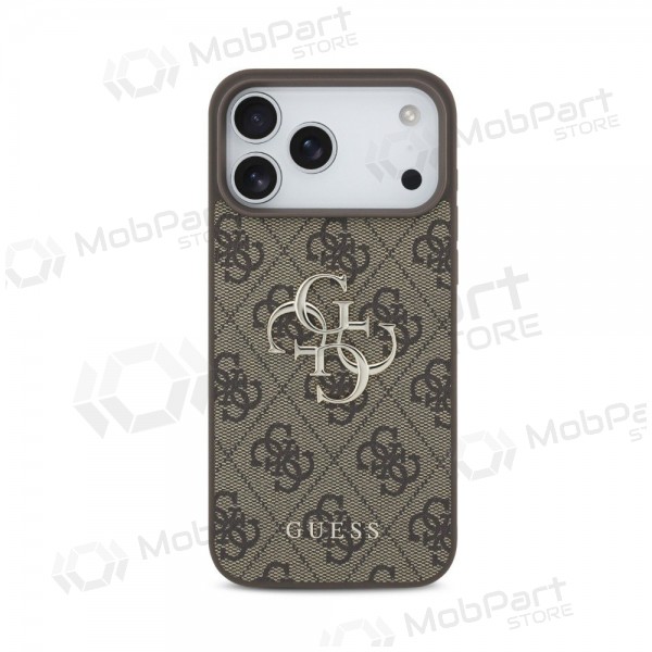 Apple iPhone 18 Pro deksel -Guess PU 4G Metal Logo- (brun)