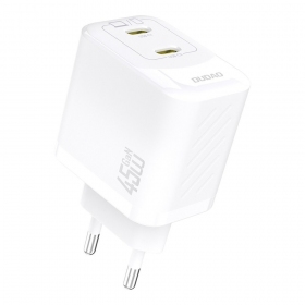 Telefonlader Dudao A28P 45 W GaN 2x USB-C hvit