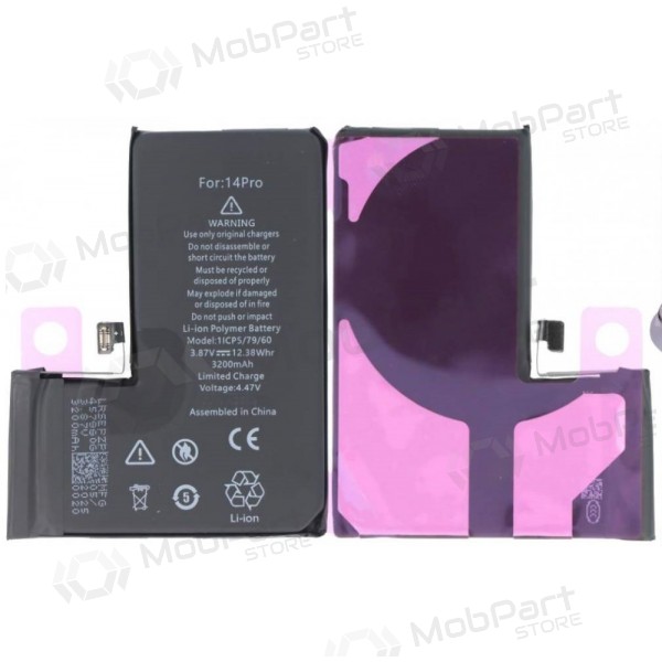 Apple iPhone 14 Pro batteri (No Pop-Up) (Premium)