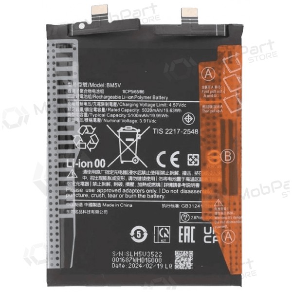 Xiaomi Redmi Note 13 Pro 5G, Poco X6 batteri, akkumulator (BM5V) (original)