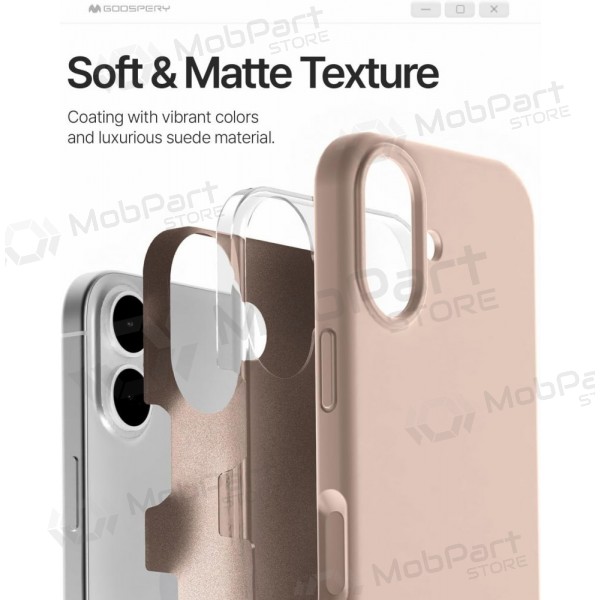 Deksel / etui Mercury Pure Magsafe Silicon Case Apple iPhone 17 rosa sandfarge