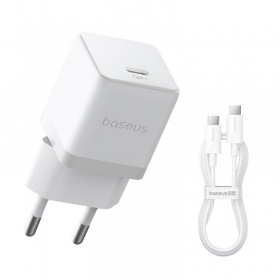 Lader Baseus Palm 20W USB-C + USB-C to USB-C cable 1.0m hvit P10111602213-01