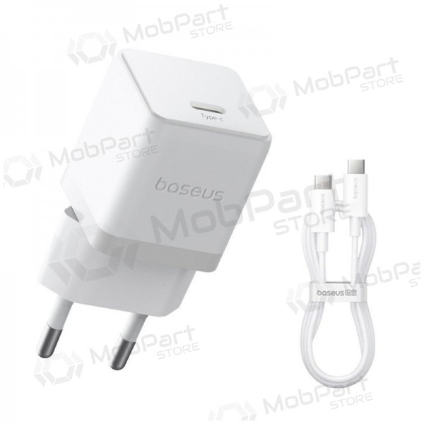Lader Baseus Palm 20W USB-C + USB-C to USB-C cable 1.0m hvit P10111602213-01