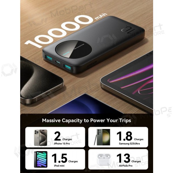 Powerbank Power Bank Joyroom JR-PBF12 10000mAh svart Powerbank Power Bank Joyroom JR-PBF12 10000mAh svart
