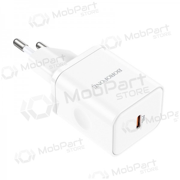 Lader buitinis Borofone BN6 Type-C PD+QC3.0 20W, hvit