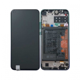 Huawei P40 Lite E skjerm (Aurora blue) (med ramme og batteri) (service pack) (original)