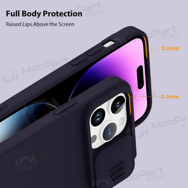 Apple iPhone 14 Plus deksel „Nillkin Silicone“ (tamsiai lilla) Apple iPhone 14 Plus deksel „Nillkin Silicone“ (tamsiai lilla)