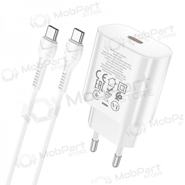 Lader buitinis Hoco N22 Jetta PD25W + Type-C hvit