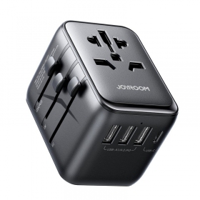 Universell kelioninis lader Joyroom JR-TCW01 3xUSB-A/USB-C svart