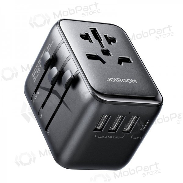 Universell kelioninis lader Joyroom JR-TCW01 3xUSB-A/USB-C svart