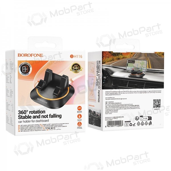 Mobilholder Borofone BH116 (dashboard) svart