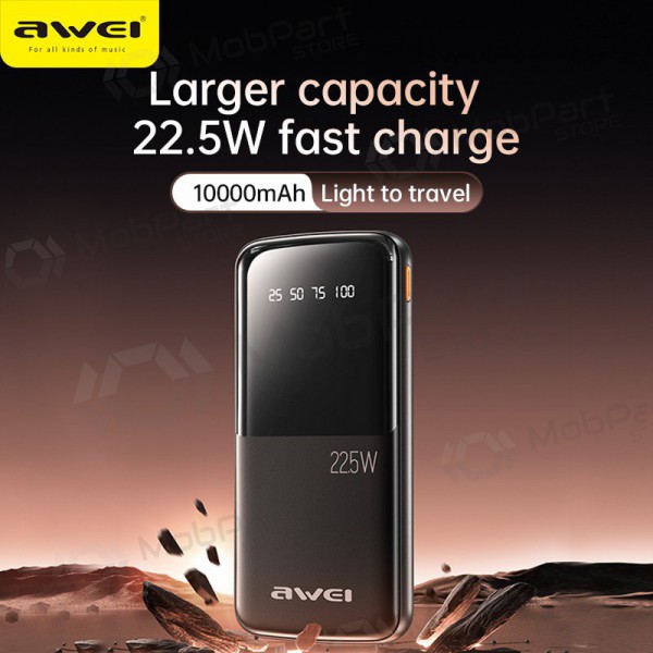 Powerbank Power Bank Awei P10K 22.5W 10000mAh svart