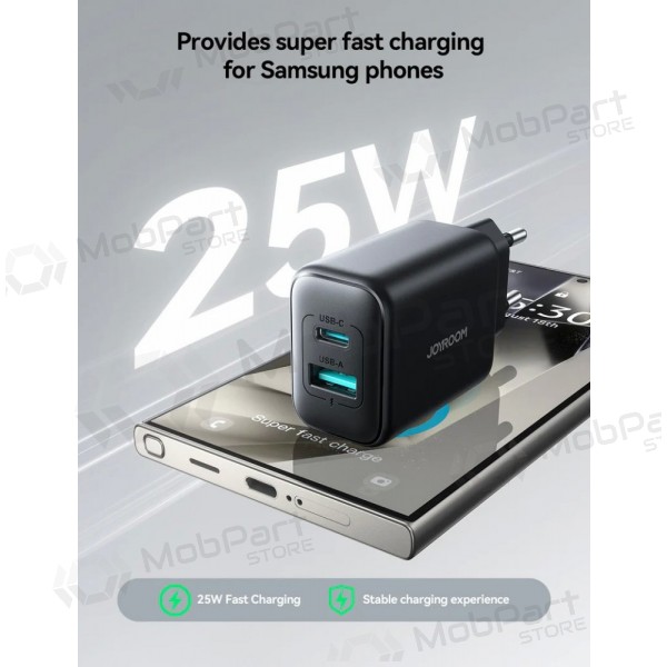 Lader Joyroom JR-TCF13 USB-C/USB-A 25W svart