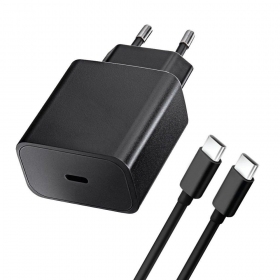 Telefonlader Blue Star 20 W USB-C med USB-C-kabel svart