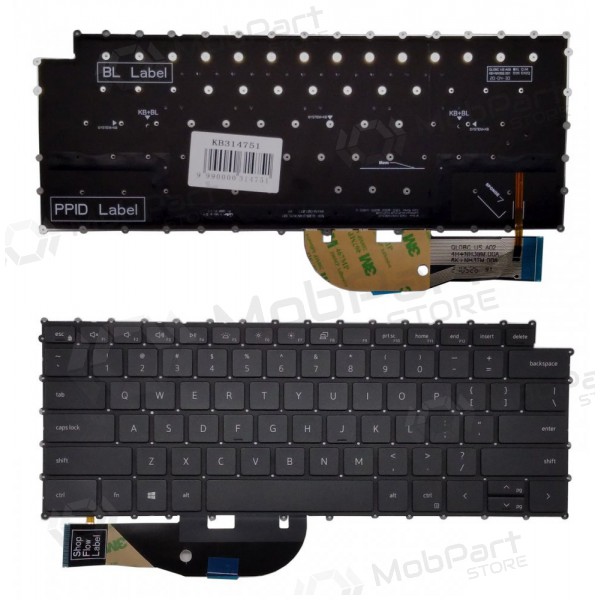 DELL XPS 9500 tastatur (US) (med belysning) DELL XPS 9500 tastatur (US) (med belysning)