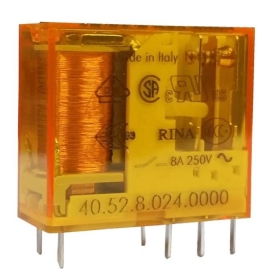 Relé 2 gruppe 40-serie Finder 405280240000 (24V AC, 8A/250VAC)