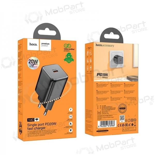 Lader Hoco N40 USB-C PD20W svart