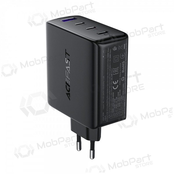 Telefonlader Acefast A94 100 W GaN 3x USB-C + USB-A svart