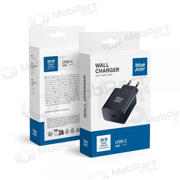 Telefonlader Blue Star TFB-TC-20WPD 20 W USB-C svart
