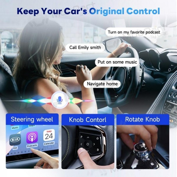 CarPlay-adapter Carlinkit HD2CP Pro trådløs Android Auto svart