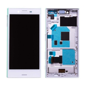 Sony F5323 Xperia X Compact skjerm (hvit) (med ramme) (brukt grade A, original)