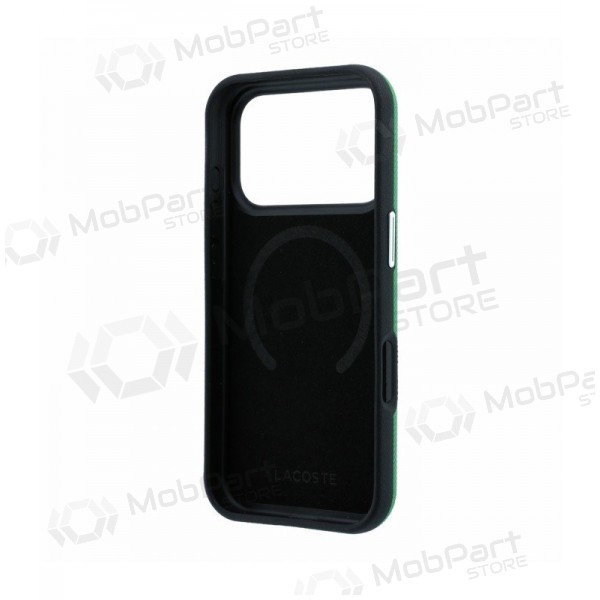 Apple iPhone 18 Pro Max deksel - Lacoste PVC Petit Pique Semi Wrap Embossed MagSafe (grønn)