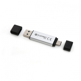 Minnepinne Platinet 32GB OTG USB 3.0 + Type-C (sølvgrått)