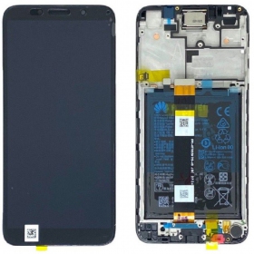 Huawei Y5p 2020 skjerm (svart) (med ramme og batteri) (service pack) (original)