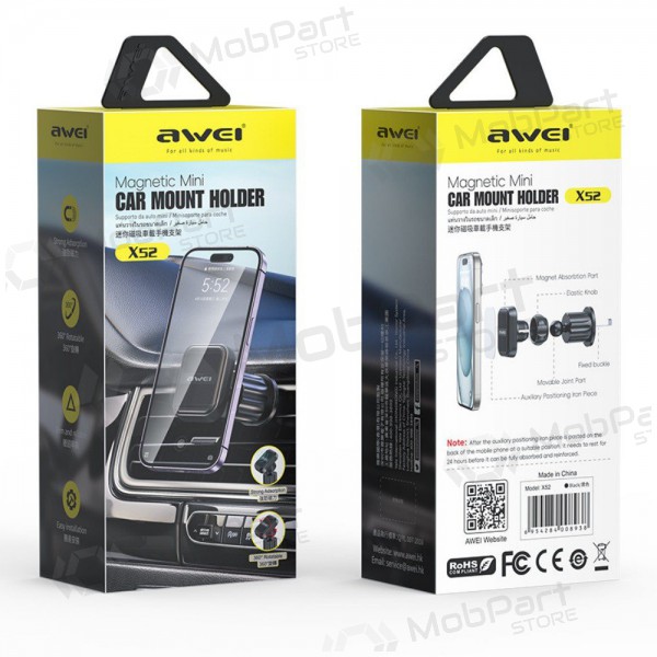 Mobilholder Awei X52 Magnetic (air vent) svart
