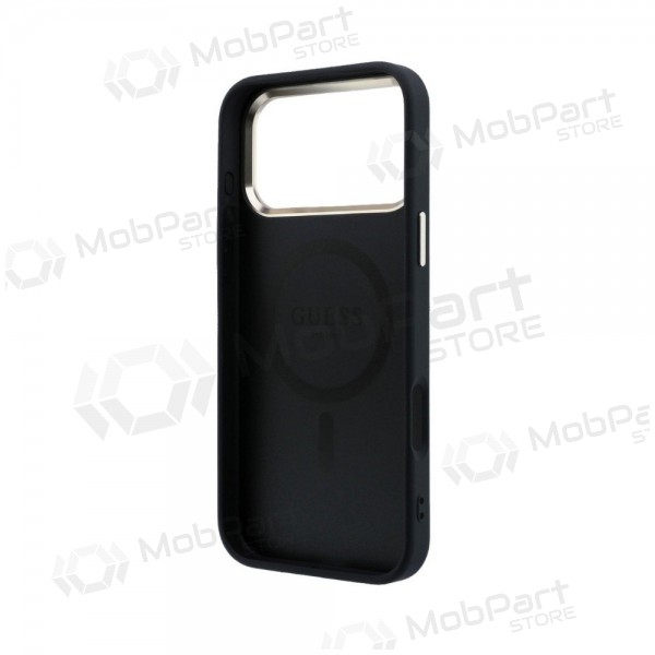 Apple iPhone 18 Pro deksel - Guess PU Leather 4G Gold Frame MagSafe (svart)